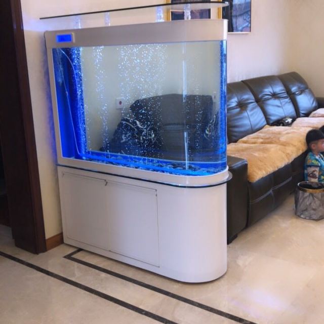 支持配送到家安装嘉洋大中型子鱼缸水族箱客厅生态玻璃鱼缸12米底部
