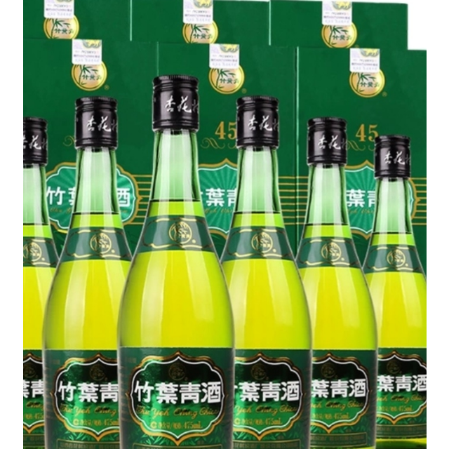 > 【官方自营】山西汾酒杏花村酒 45度牧童竹叶青酒 475ml*6 国产白酒