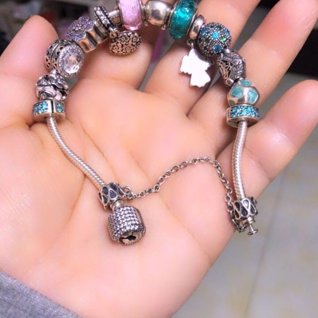 > pandora潘多拉 moments经典复古扣 925银手链-590723cz商品评价 >