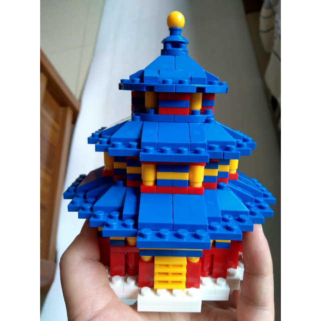 邦宝积木小颗粒塑料拼插迷你古建筑积木天坛玩具模型6565342颗粒适用5