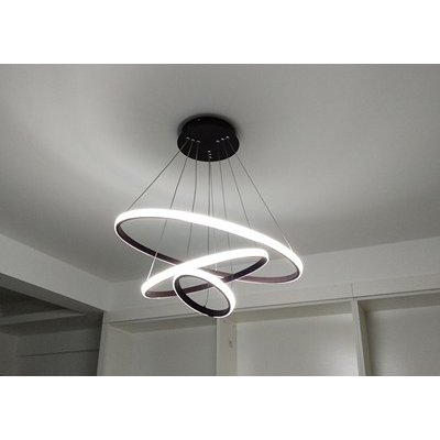 澳松 后现代简约led餐厅吊灯 圆形北欧时尚客厅鱼线吊灯创意个性家用