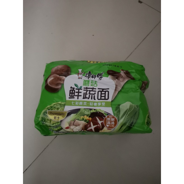 康师傅蘑菇鲜蔬面五连包