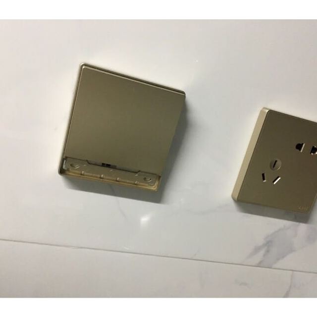 正泰(chnt)86型墙壁开关插座面板new2d大面板pvc材质淡香槟金色开关