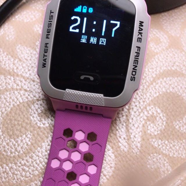 小天才电话手表y01a 浅紫儿童智能手表安全防护学生定位手机儿童电话