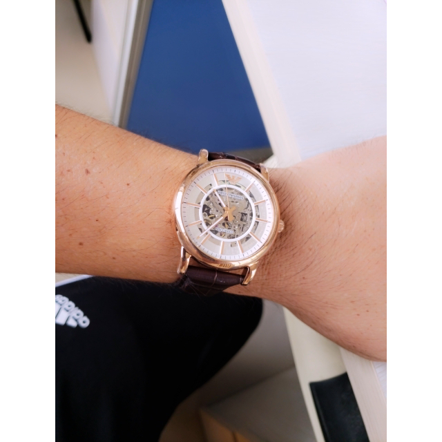 阿玛尼 (emporio armani)手表 ar1983 机械表 男士真皮表带时尚商务