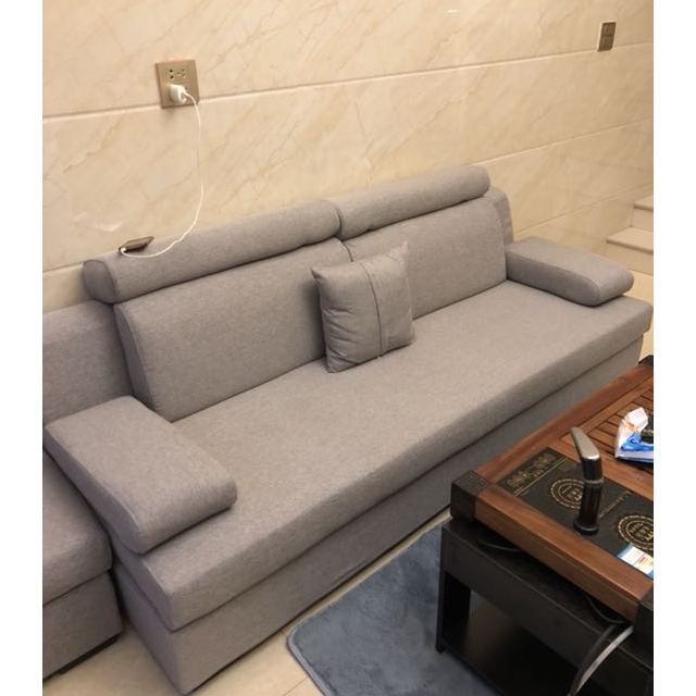 沙发组合转角三人布沙发 旗舰版三人位 脚踏送地毯高清大图|实物图