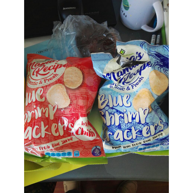 品珍鲜活 文莱进口蓝虾片50g/袋 进口休闲零食 原味 青芹 香辣3口味可