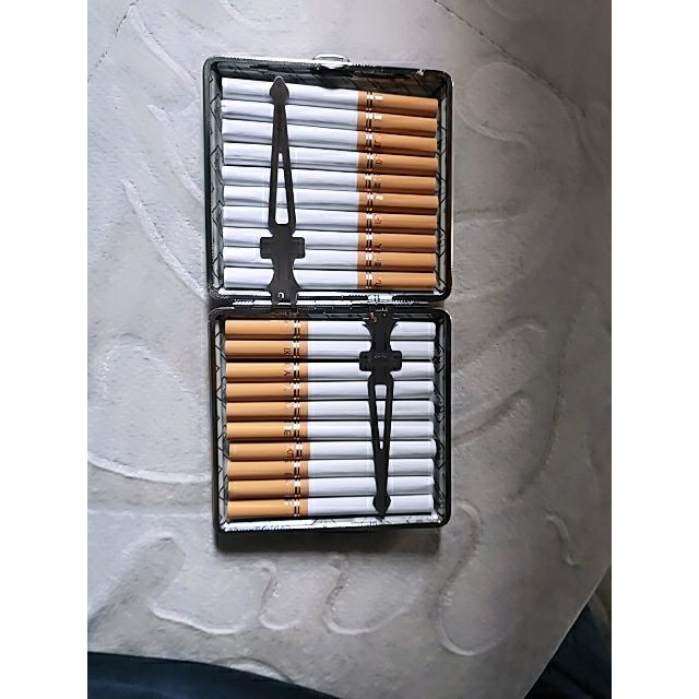 金银埃及超薄20支装烟盒便携男士个性创意烟盒金属香菸盒烟夹烟具银色