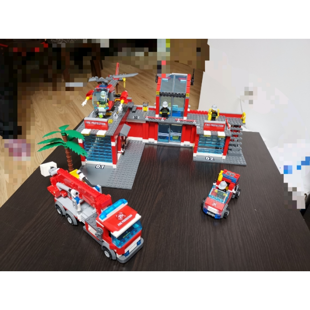 开智kazi 积木拼装玩具消防警察局益智拼插塑料小颗粒人仔男孩6-14岁