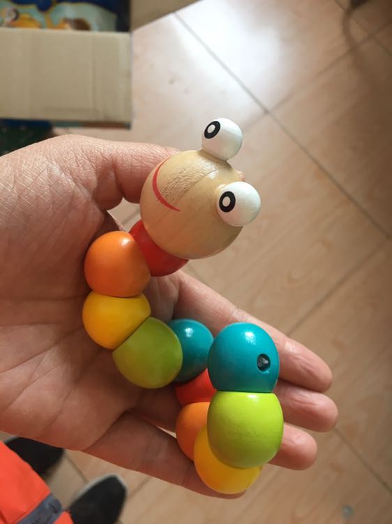 悦臻木制环保百变扭扭虫 扭扭毛毛虫一个装 锻炼手眼