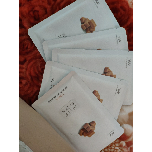 清仓histoirenaturelle荷诺黄糖面膜5片保湿补水收缩毛孔去角质面贴膜