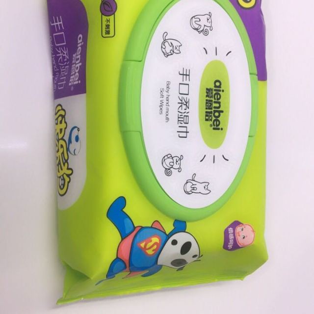 爱恩倍快乐狗婴儿手口柔湿巾80抽*3包带盖孕婴湿巾