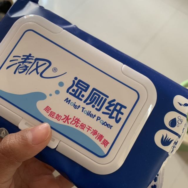 清风湿纸巾湿厕纸40片厕用清洁湿巾抑菌湿巾便携抑菌私处家庭装