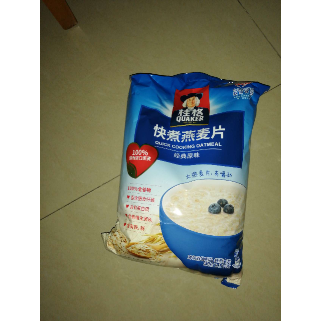 桂格quaker早餐谷物膳食纤维快煮非即食燕麦片1000g袋装