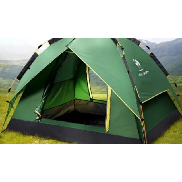 camel骆驼帐篷户外34人全自动速开双层遮阳防雨野外露营帐篷军绿