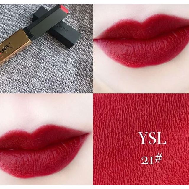 圣罗兰ysl小金条21海报色22g唇膏口红哑光持久显色复古正红ysl小金条