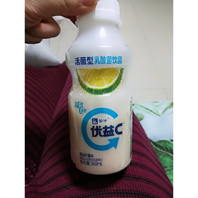 蒙牛優益c活菌型乳酸菌飲品減糖海鹽檸檬味塑料瓶340ml4