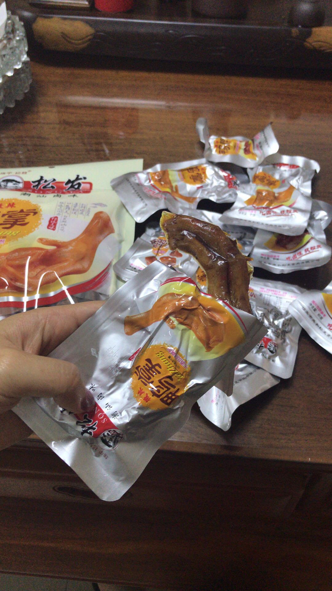 瑞平松发 卤鸭掌鸭爪卤香味零食休闲鸭脚脖真空包装鸭掌150g晒单图