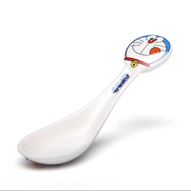 五和密胺餐具仿瓷耐摔儿童餐具餐具哆啦a梦头型勺子dl9016