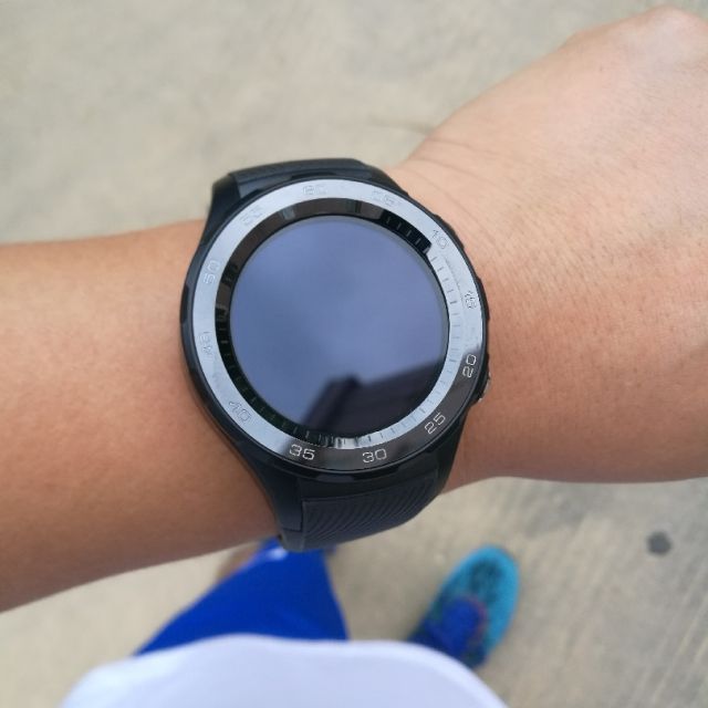 华为huawei华为watch22018版表盘碳晶黑表带荧光绿华为智能手表
