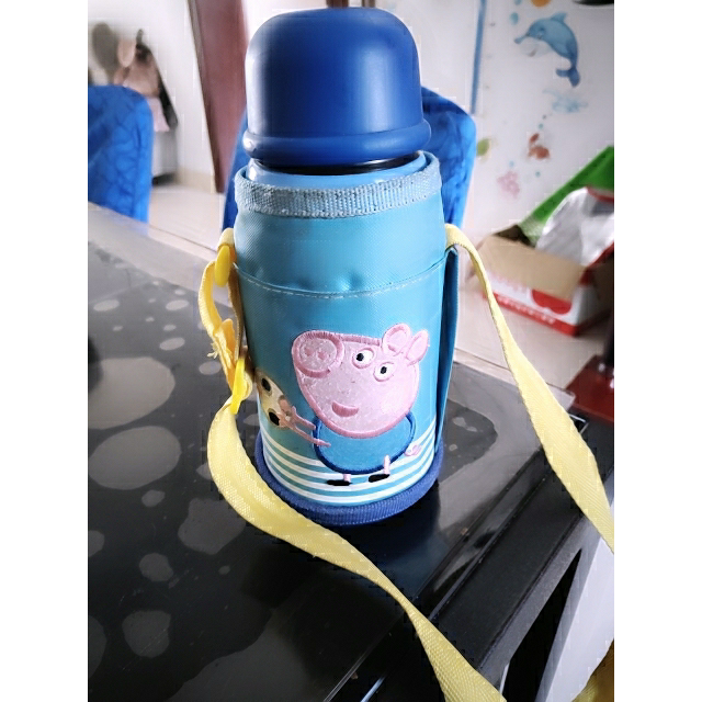 爱宝熊儿童保温杯带吸管304不锈钢防摔幼儿园水壶宝宝保温杯吸管水杯