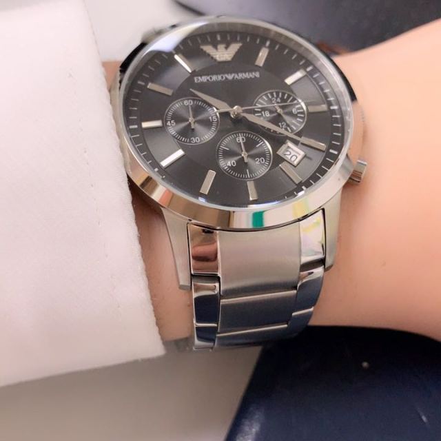 阿玛尼(armani)手表 多功能三眼运动 意大利简约时尚石英男士腕表 ar