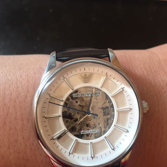 > 阿玛尼 男士手表全自动机械表镂空 新款机械表 男款ar1946 棕色商品