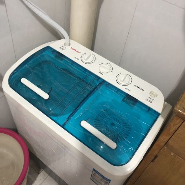 2公斤带3个旋转按钮迷你小巧双桶洗衣机半自动双缸洗衣机家用洗衣机