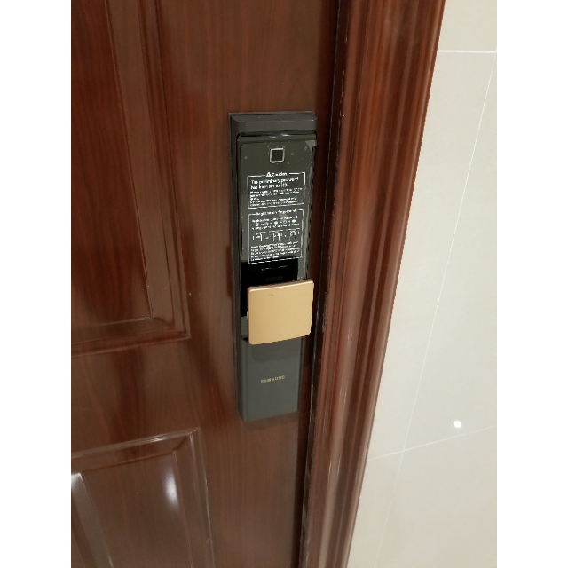 三星samsung智能锁指纹锁shpdr708黑金色家用防盗门锁密码锁电子门锁