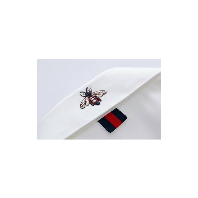 吴元素(wuyuansu)新款时尚韩版男士质感修身型小蜜蜂刺绣衬衫青年职业