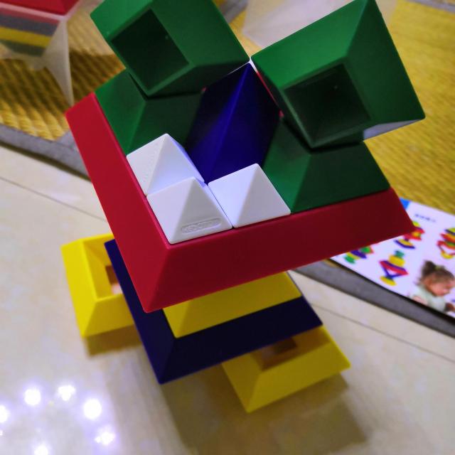 科博智慧金字塔豪华版30件装百变菱形多色塑料魔塔积木益智儿童玩具