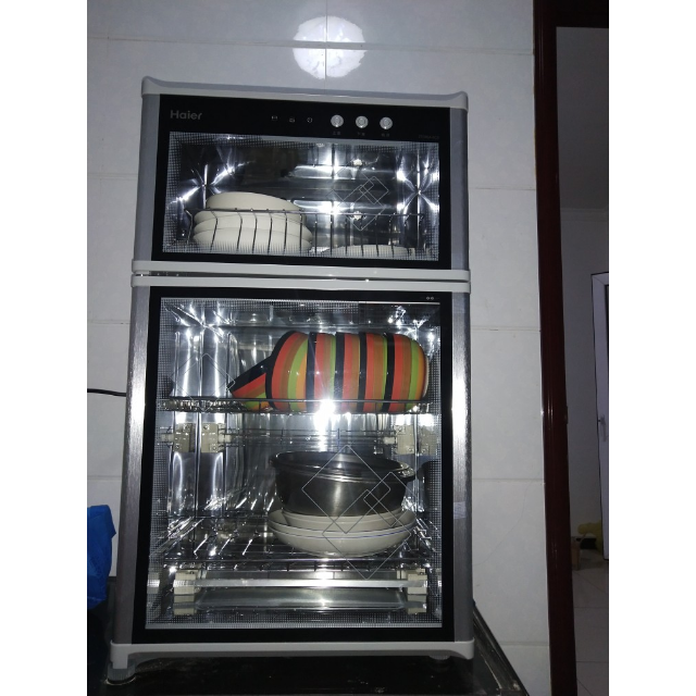 高温消毒 碗筷消毒碗柜立式双门小型 二星级消毒柜不错,相信海尔支持