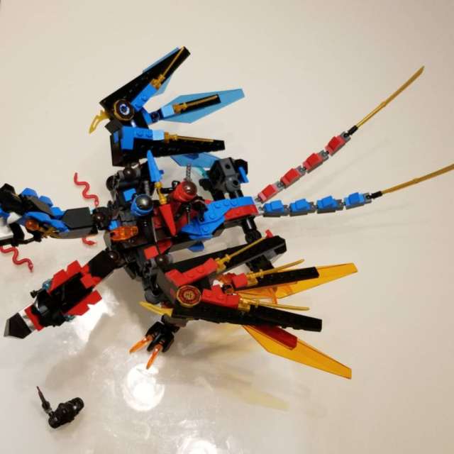 汇奇宝 兼容乐高幻影忍者神龙拼装积木人仔儿童男孩玩具冰火双头元素