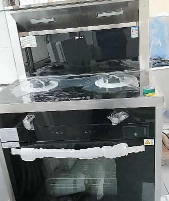 欧尼尔OUNIER LX6-SZK一体式厨房一体机带蒸烤箱下排烟式家用环保灶燃气自动清洗双电机油烟机天然气集成灶晒单图