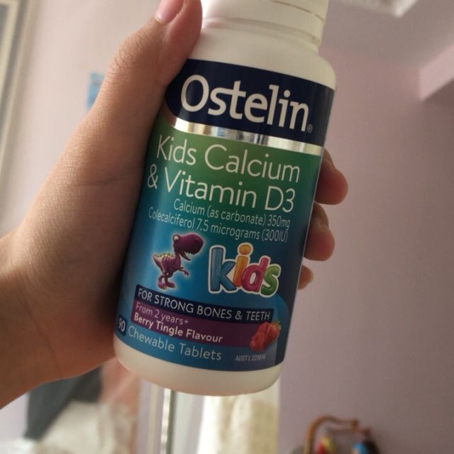 缺货ostelin奥斯特林儿童钙片维生素d咀嚼片儿童恐龙钙90粒瓶装3岁