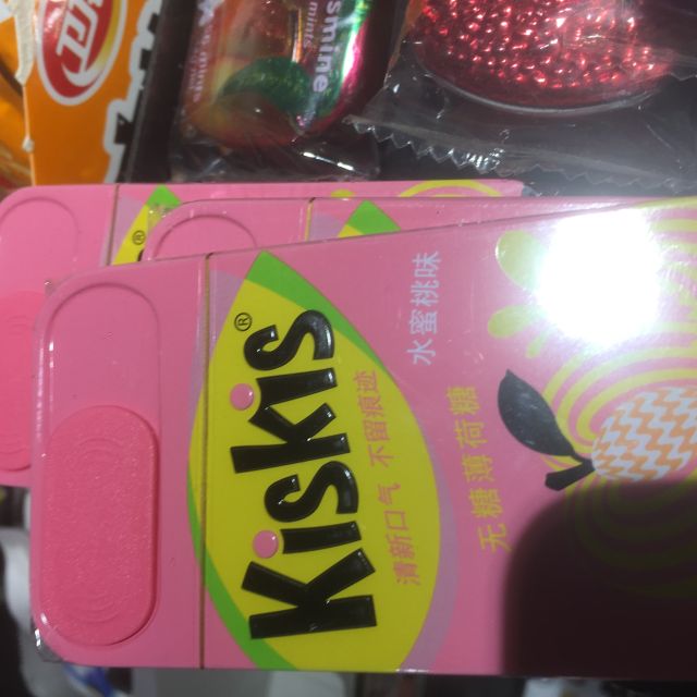 kiskis酷滋无糖薄荷糖水蜜桃味21g盒
