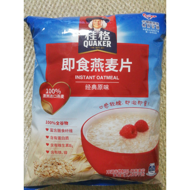 桂格quaker早餐谷物膳食纤维即食燕麦片袋装1478g新老包装交替发货