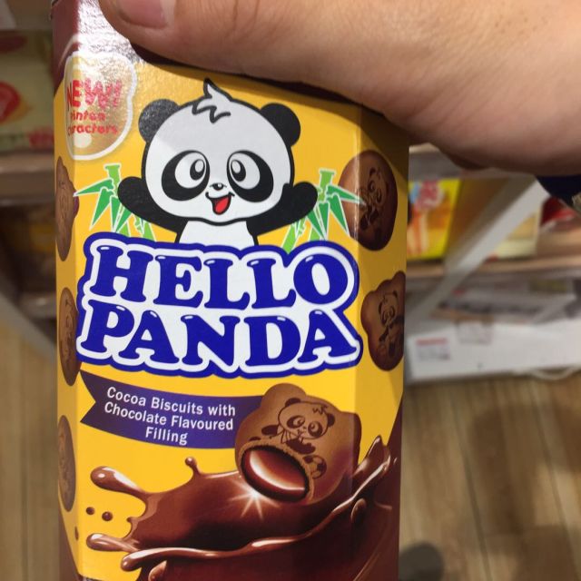 > 明治(meiji)熊猫抹茶夹心小熊饼干 50g/盒 新加坡原装进口零食商品