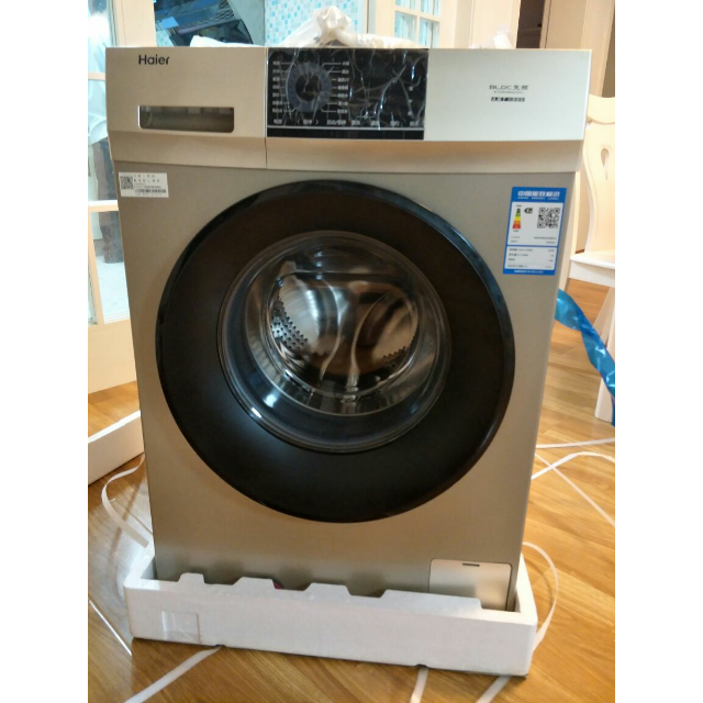 海尔haier8公斤变频滚筒洗衣机大容量洗衣机香槟金外观轻柔雪纺洗eg80