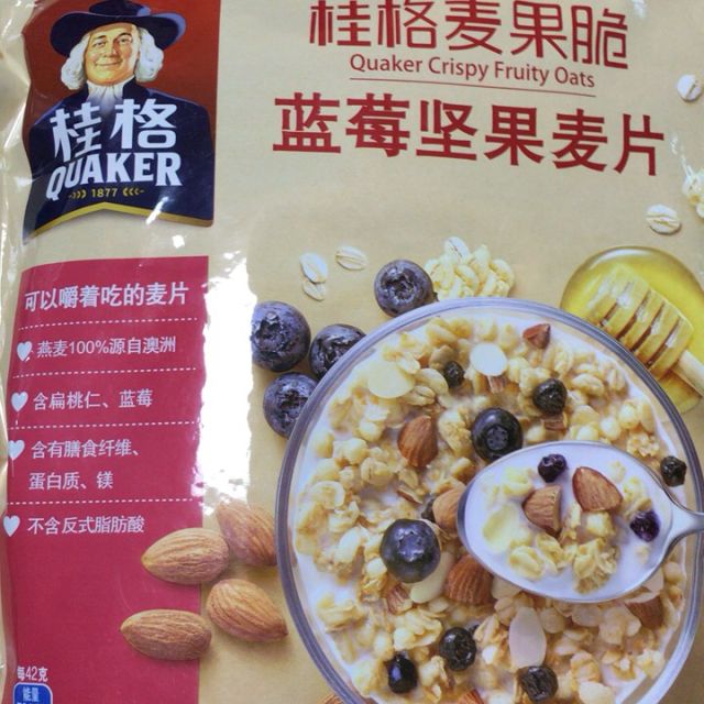 > 桂格(quaker)麦果脆蓝莓坚果麦片420g商品评价 > 购买方便,口味纯正