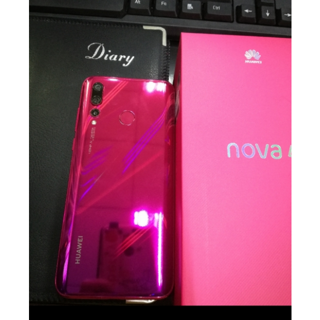 华为huawei华为nova4极点全面屏手机2000万超广角三摄6gb128gb蜜语红