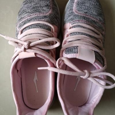 鸿星尔克（ERKE）新款女士运动鞋子针织密网跑步鞋运动鞋子女鞋 粉红 37码晒单图