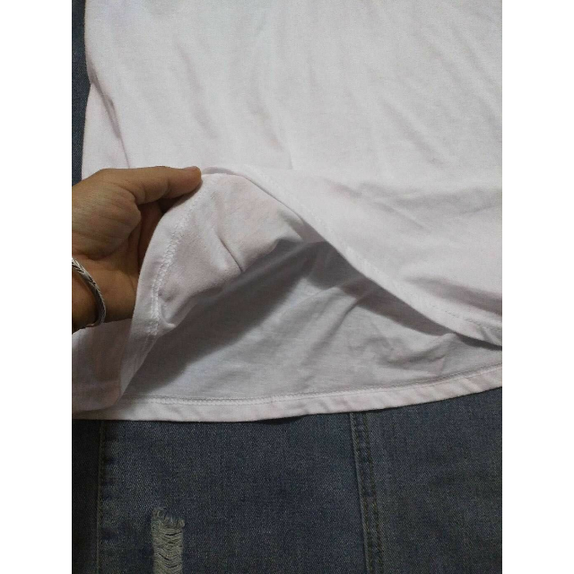 【100%纯棉】2019新款圆领短袖t恤女宽松白色夏装半袖上衣t恤v领质量