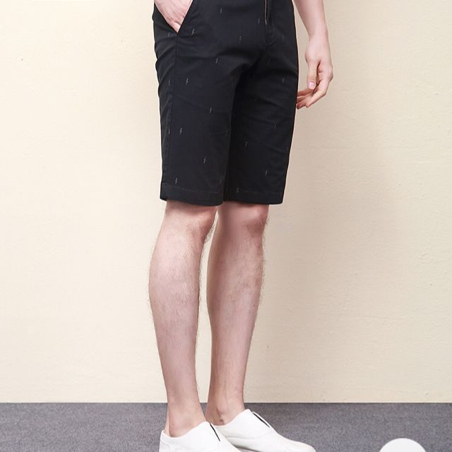 > hodo红豆男装 男士中裤 2019夏季新款时尚修身微弹印花休闲短裤五分