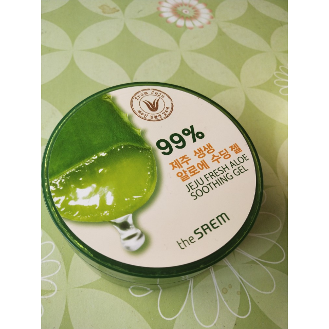 韩国 得鲜(the saem)济州岛鲜鲜芦荟胶300m*2罐装 补水保湿 舒缓滋润
