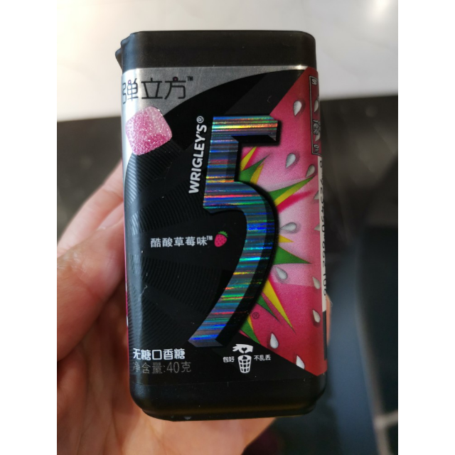 5弹力方口香糖净爽冰柠味18粒40g