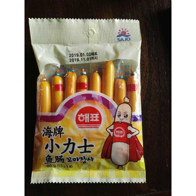 韩国进口 海牌(haepyo)小力士鱼肠80g 海味即食 早餐休闲旅行聚餐零食