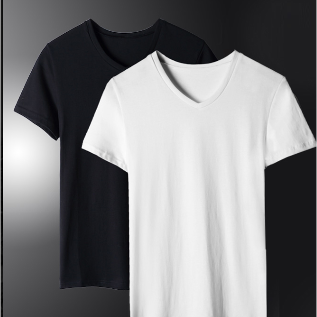 209新款潮牌舒适夏装纯色圆领短袖t恤体恤v领日常休闲简约百搭夏季