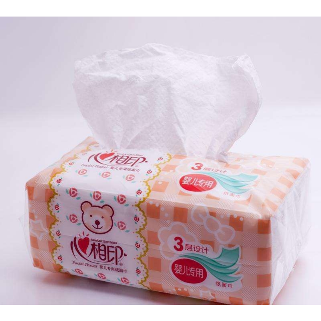 心相印抽纸心心相印婴儿用纸软抽纸面巾120抽纸巾餐厅纸1提3包装
