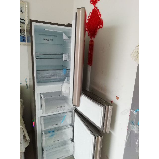 海尔(haier) bcd-217wdvlu1 217升三门双变频智能家用冰箱 风冷无霜